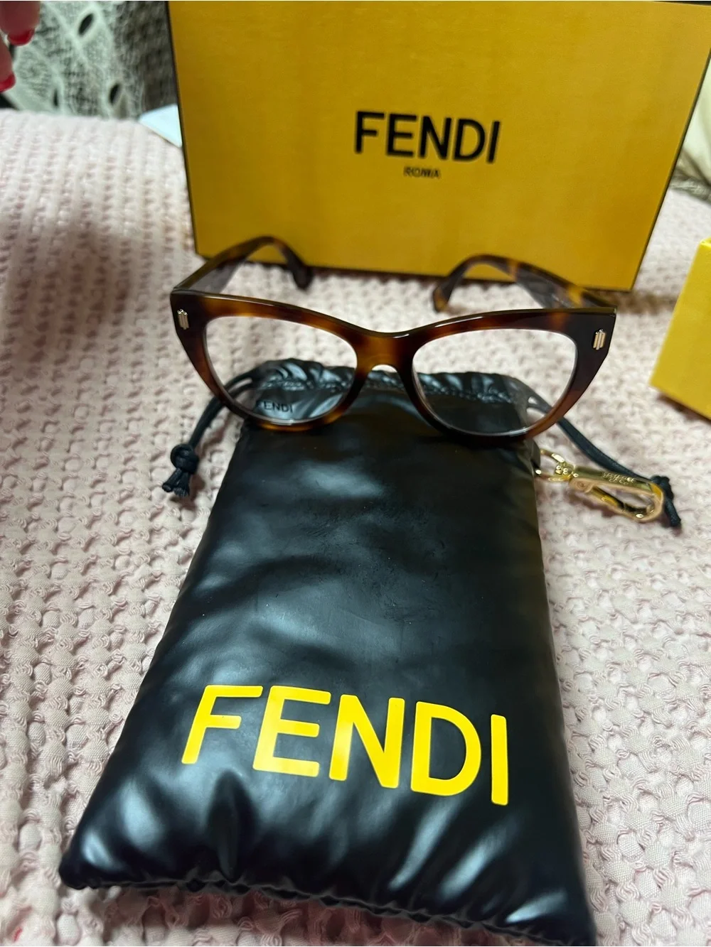 Fendi Roma Cat Eye Tortoise RX Eyeglass Frames FE50086I 053 New in Box